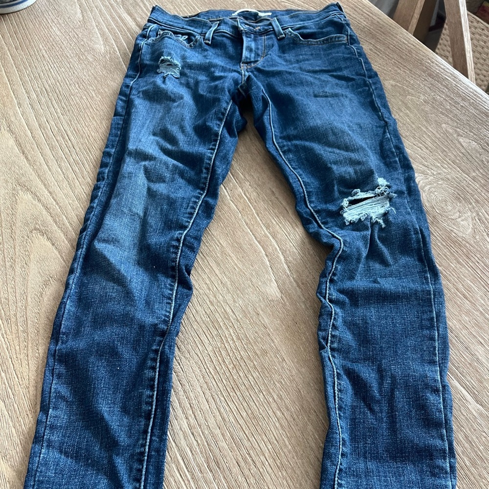 Levi’s 710 super skinny distressed jeans